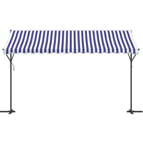  Samostojeća tenda plavo-bijela 400 x 300 cm od tkanine i čelika Slike