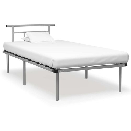  Za krevet sivi metalni 100 x 200 cm Slike