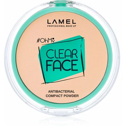 LAMEL OhMy Clear Face kompaktni puder z antibakterijskim dodatkom odtenek 402 Vanilla 6 g