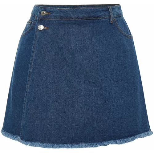 Trendyol Curve Plus Size Shorts & Bermuda - Blue - Normal Waist