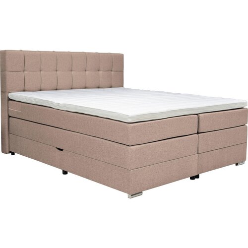 CARRYHOME POSTELJA BOXSPRING 180 cm x 200 cm , tekstil svetlo rjava Slike