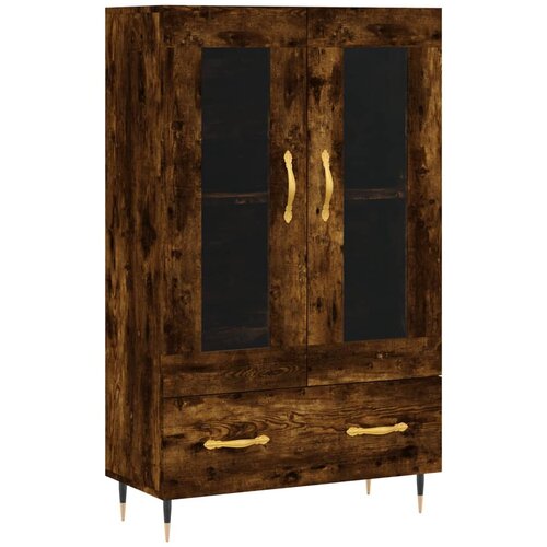Maison Chic Visoka omara - Komoda - Predalnik dimljeni hrast 69,5x31x115 cm inženirski les, (21721486) Slike