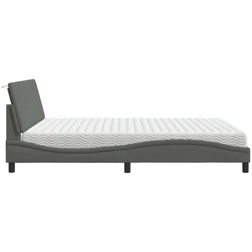 VidaXL Krevet s madrac svjetlosivi 180x200cm tkanina Slike