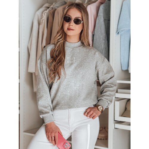 DStreet Bluza damska oversize z naszywką LOVASON szara Slike
