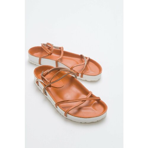 LuviShoes Muse Women's Genuine Leather Orange Sandals Slike
