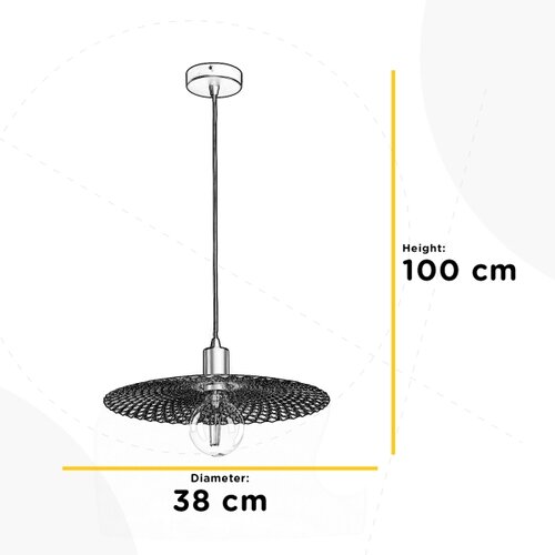  ONLI - Visilica na sajli GOLDEN 1xE27/22W/230V zlatno/crna Slike