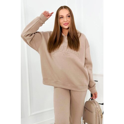 Kesi Insulated cotton set, sweatshirt + trousers Brooklyn dark beige Slike