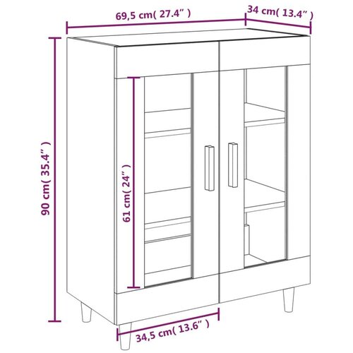 VidaXL Komoda boja hrasta sonome 69,5 x 34 x 90 cm konstruirano drvo Slike