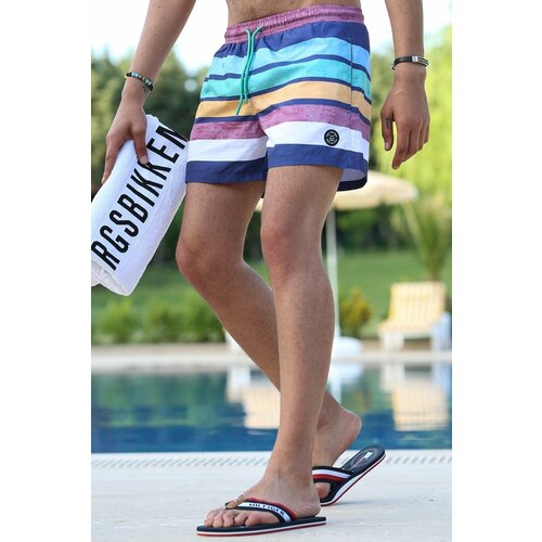 Madmext Swim Shorts - Dark blue - Color block Slike