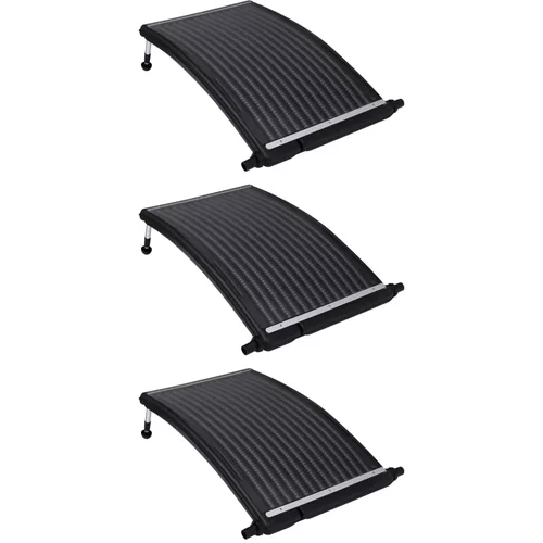 vidaXL Zakrivljeni solarni paneli za grijanje bazena 3 kom 110 x 65 cm