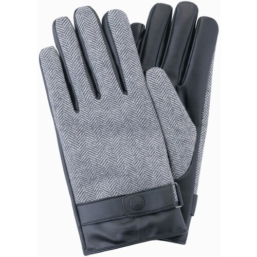 Ombre Elegant men's wool blend gloves - grey melange Cene