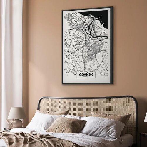  Slika - City Plan: Gdansk (1 Part) Vertical 80x120 U crnom drvenom okviru Slike