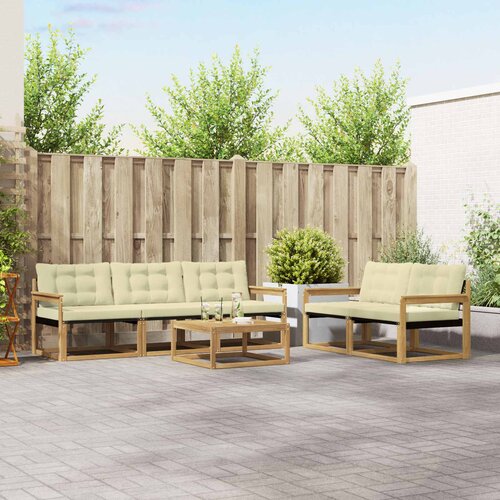  Set vanjskih sofa 6 pcs Bijela i krem 79 x 79 x 37 cm Cene