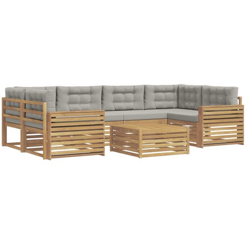  Set vanjskih sofa 7 kom. Bijela i svjetlosiva Slike