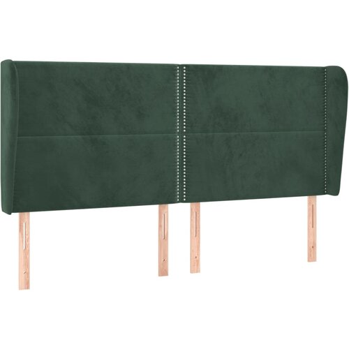 Maison Chic posteljno vzglavje - vzglavna omarica - nočna omarica z u&amp;scaron;esi temno zeleno 183x23x118/128 cm žamet, (21710136) Slike