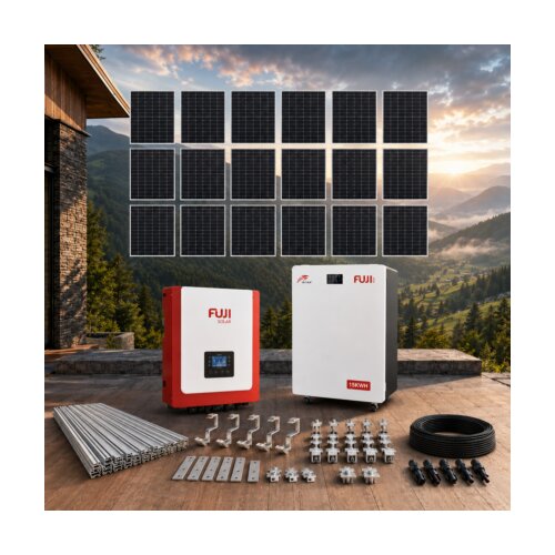 Hibridni solarni set 10,44 kWp &amp;ndash; FUJI SOLAR 12 kW + RITAR baterija 15 kWh Slike