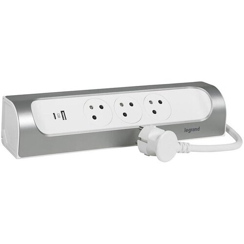 Legrand 049406 - Produžni kabl 3 utičnice Tip E + USB-A + USB-C 1 m srebrna/bela Cene