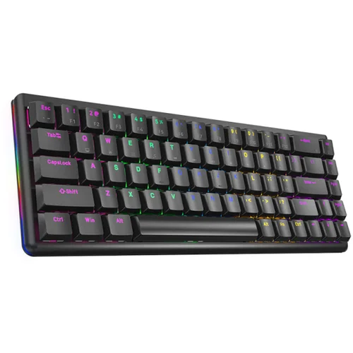  gaming RAMPAGE REBEL black, Mechanical, Low Profile, blue switch, US Layout, Rainbow