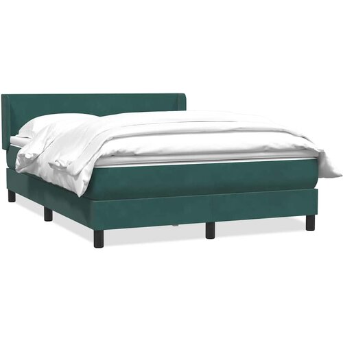 vidaXL Box spring postelja z vzmetnico temno zelena 160x220 cm žamet, (22011085) Cene