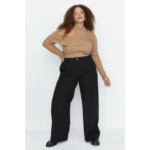 Trendyol Curve Black Double Buttoned Asymmetrical Plaid Woven Trousers Cijene