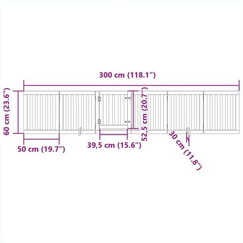 VidaXL Ograda za pse z vrati zložljiva 6 panelov črna 300cm topolovina Slike