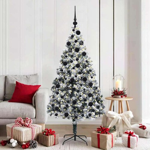 vidaXL Umjetno božićno drvce s 300 LED svjetlima Zelena 180 x 115 cm Cene