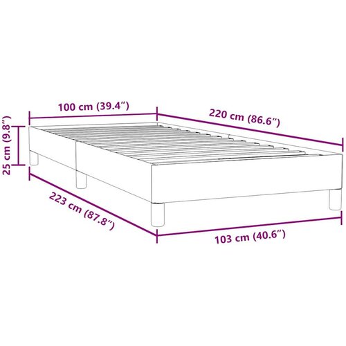 Box Spring krevet bez madracem svijetlo sivi 100x220 cm bar&amp;scaron;un Slike