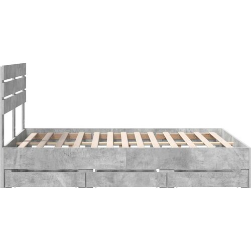  Okvir za krevet s ladicama Betonski sivi 160 x 200 cm - Beton siva 160 x 200 cm Slike