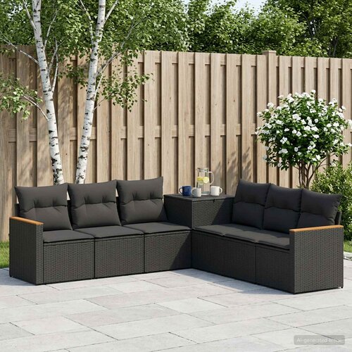  Set sofe 7 kom. Crna 123 x 62 x 69 cm Poli Rattan i čelik Cene