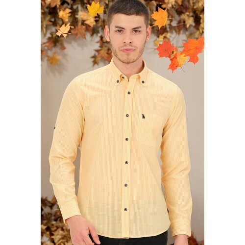 Dewberry G771 MEN'S SHIRT-PLAIN YELLOW Cene
