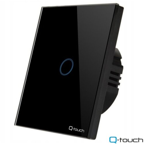 Q-touch enojno stekleno stikalo na dotik črno Cene