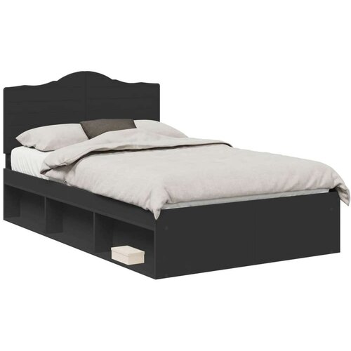  Okvir za krevet Crna 120 x 200 cm Čvrsto borovo drvo Slike