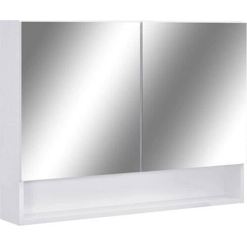 Maison Chic LED Kopalniška omarica - Kopalniški kabinet z ogledalom bela 80x15x60 cm MDF, (21794421) Cene