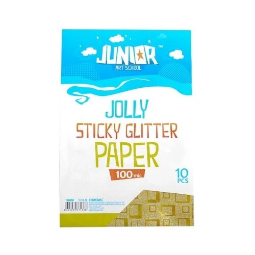 Junior jolly sticky glitter paper papir samolepljiv a4 10k - odaberite nijansu svetlo zlatna kocke ( 136050 ) Cene