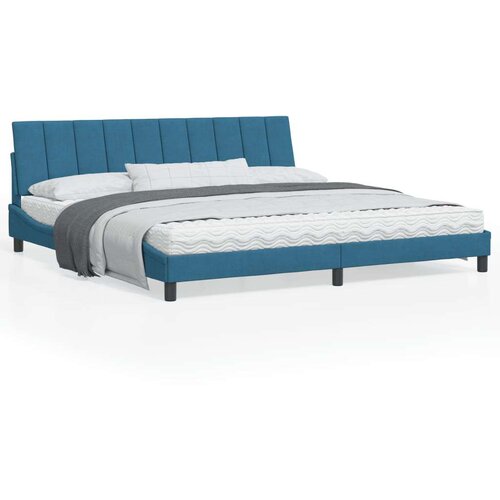  Posteljni okvir z vzglavjem moder 200x200 cm žamet, (21086486) Cene