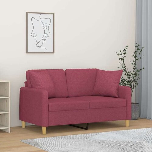  Dvosjed s ukrasnim jastucima boja vina 120 cm od tkanine Cijene