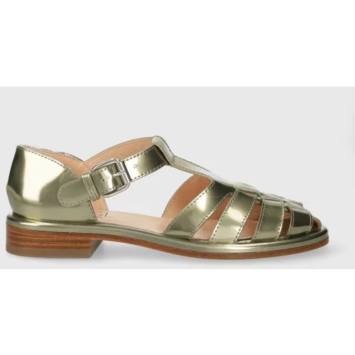 Agl Kožne sandale ALISO za žene, boja: zlatna, D763007PCPLATE0244