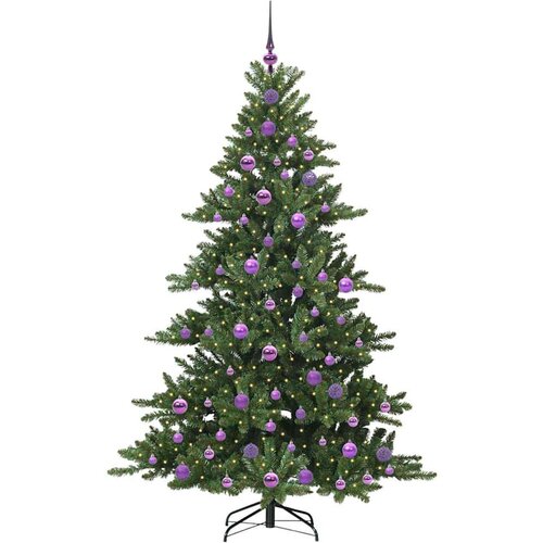 VidaXL Umjetno božićno drvce s nogom with LEDs s stalakom 180cm PVC Slike