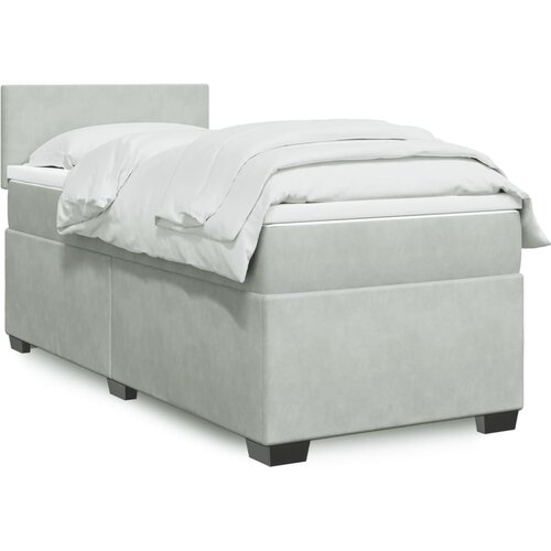  The Living Store Box spring postelja z vzmetnico svetlo siva 80x200 cm žamet - Box Spring Postelja, (21491689) Slike