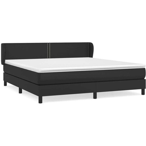  Krevet s oprugama i madracem crni 180 x 200 cm od umjetne kože Slike