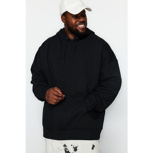 Trendyol Plus Size Sweatshirt - Black - Oversize Slike