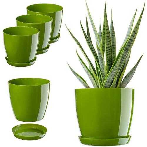 KADAX cvetlični lonec, pokrov za cvetlični lonec, 23 cm, stojalo za rože, zelena plastika, 3 kosi., (5000352993) Cene