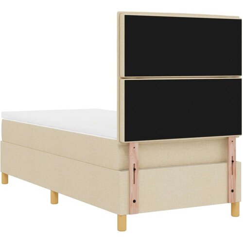  Krevet s kutijom za opruge i madracem Krem 80x200 cm Tkanina Slike