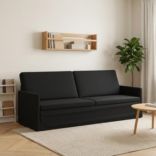 SOFA za 3 osobe Crna 220 x 81 x 82 cm Baršun Cene