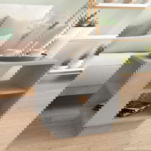 Furnova Klubska mizica betonsko siva 40x40x43 cm konstruiran les, (21914625) Slike