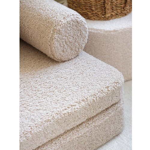Wigiwama Svetlo rjava otro&amp;scaron;ka sedežna garnitura iz tkanine boucl&amp;eacute; 132 cm Settee &amp;ndash; Slike