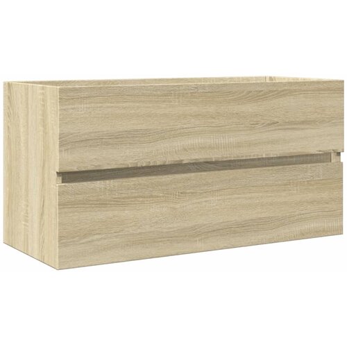 2-dijelni set kupaonskog namje&amp;scaron;taja od keramike i drva Smeđa 90 x 38.5 x 45 cm Slike