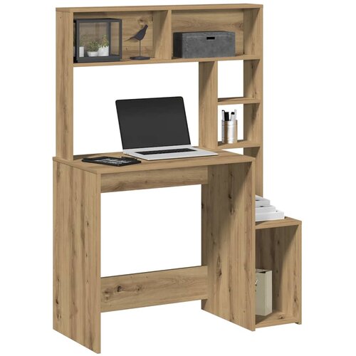 vidaXL Radni stol s policama boja hrasta artisan 100x45x140 cm drveni Cijene