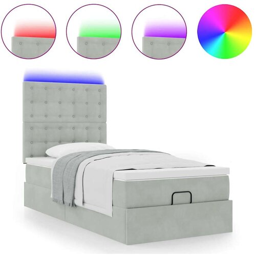 VidaXL okvir kreveta s madracima svijetlosivi 100x200 cm bar&amp;scaron;unasti Slike