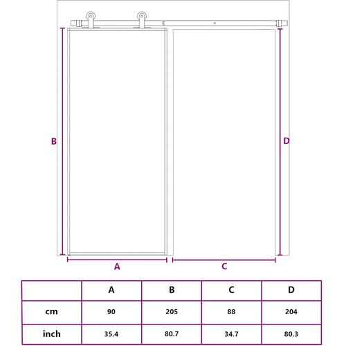  Klizna vrata zlatna 90 x 205 cm matirano staklo ESG i aluminij Slike